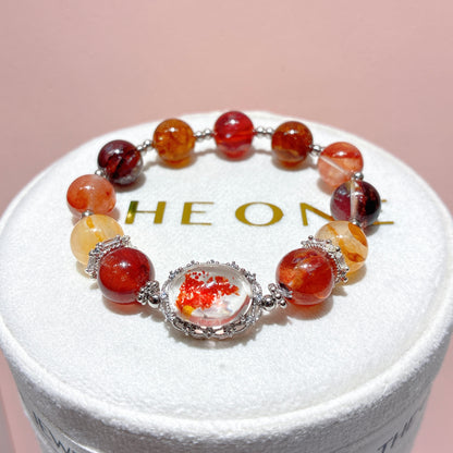 橙紅膠花 x 錦鯉膠花