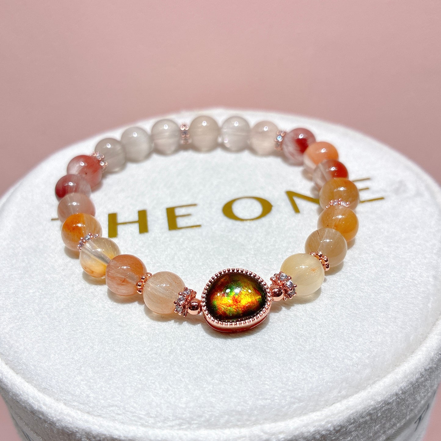 精品*彩兔毛 x 斑彩石