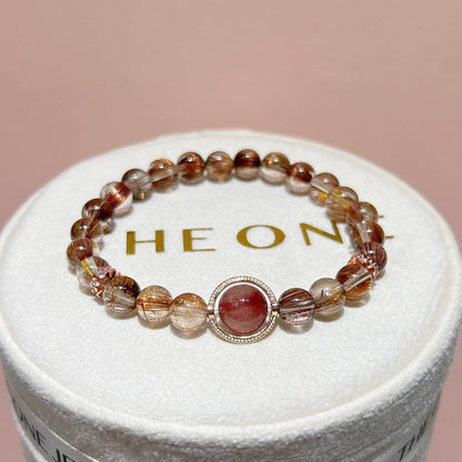 精品*銅鈦晶 x 紅兔毛