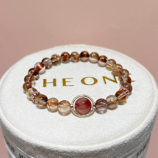 精品*銅鈦晶 x 紅兔毛