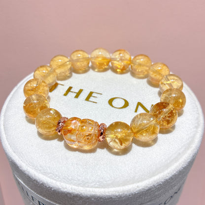 精品*黃水晶 x 黃膠花貔貅