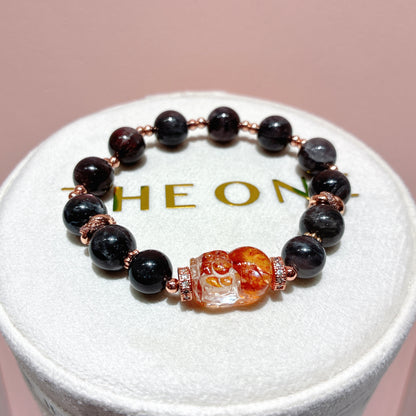 精品*黑星輝骨幹 x 錦鯉膠花貔貅