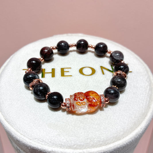 精品*黑星輝骨幹 x 錦鯉膠花貔貅