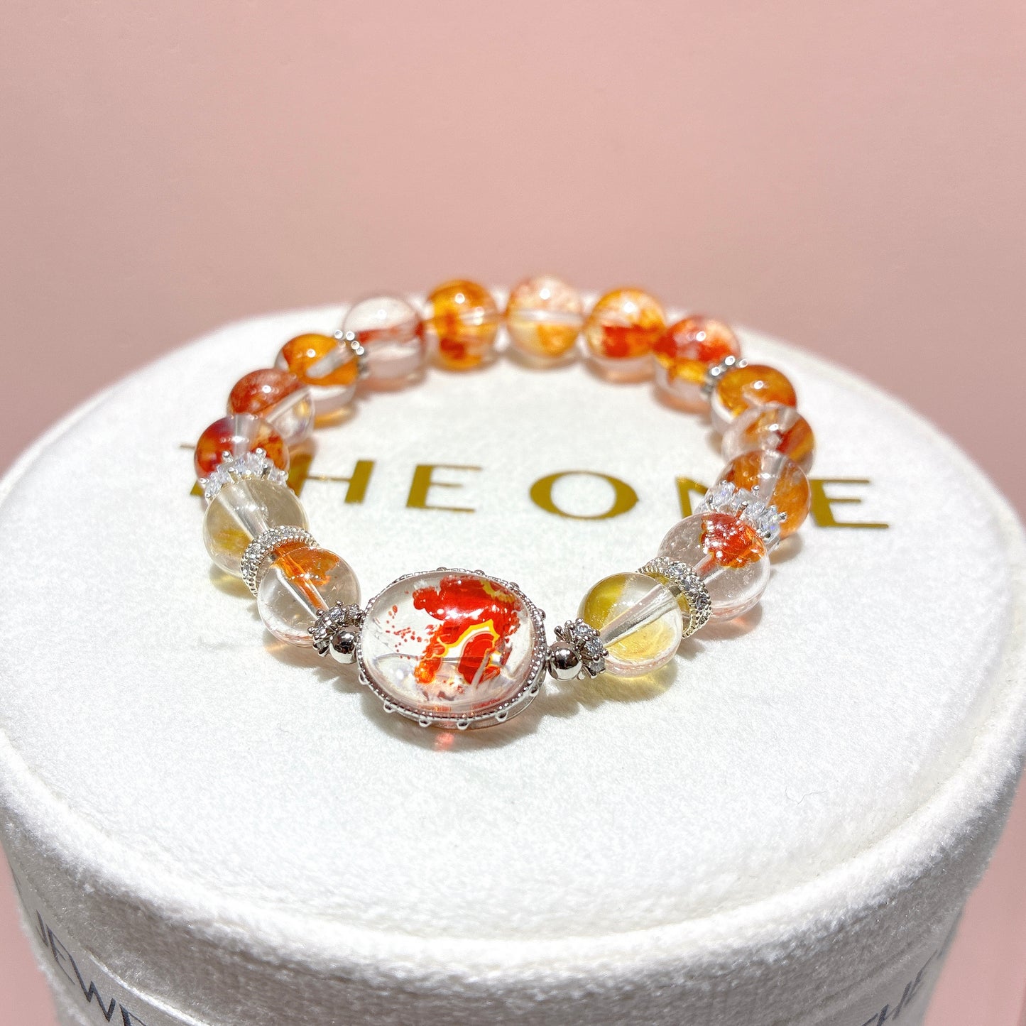 精品*橙紅膠花 x 錦鯉膠花