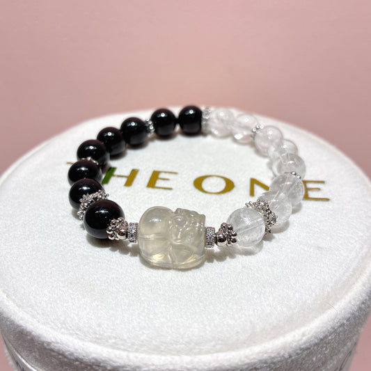 精品*黑碧璽 x 螢石貔貅