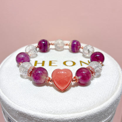 頂級*彩螢石 x 紅紋石