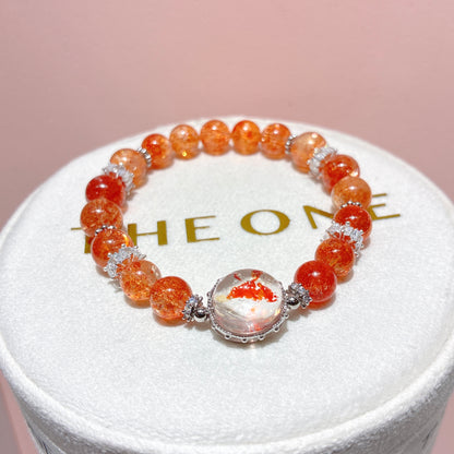 頂級*金草莓太陽石 x 錦鯉膠花