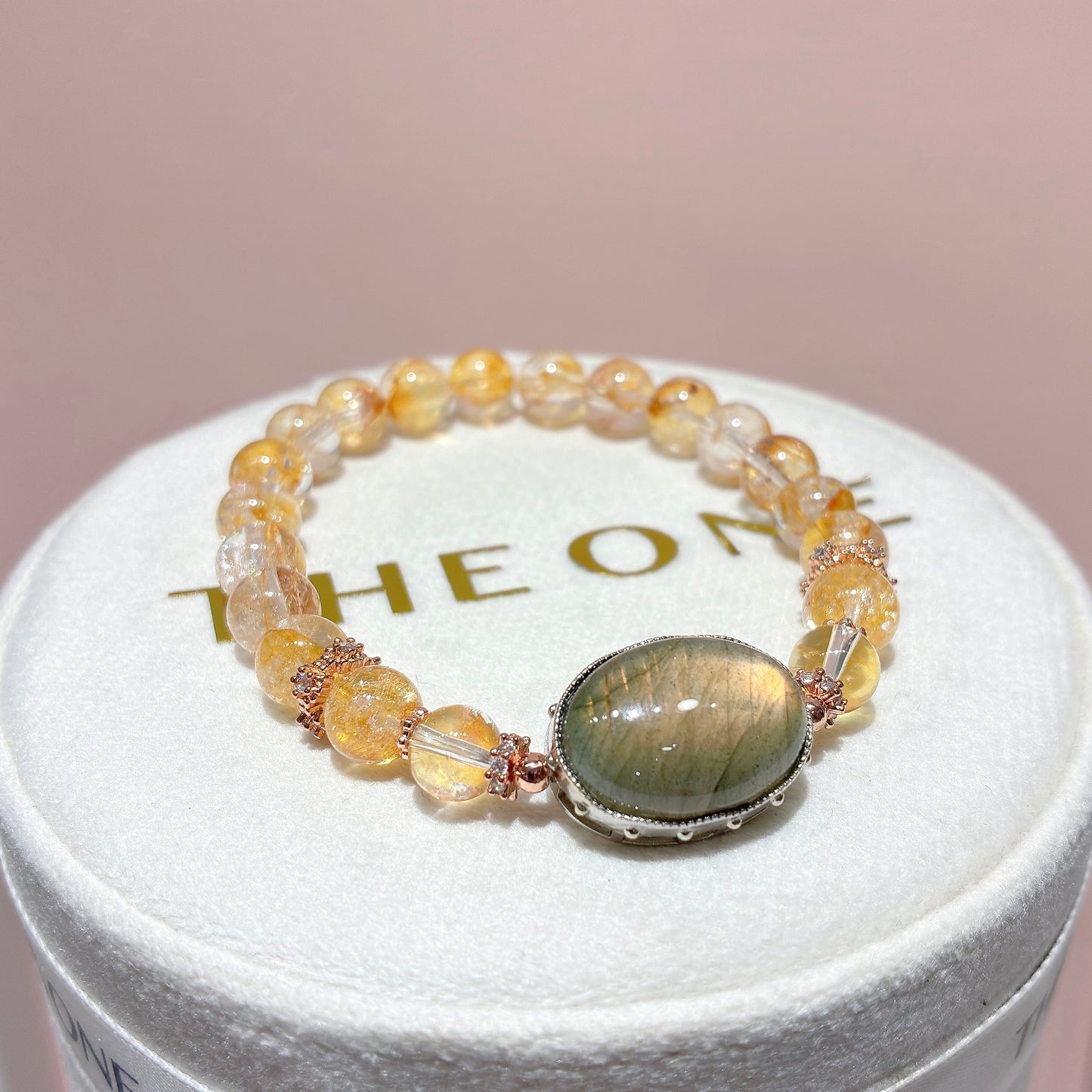 精品*金魚黃膠花 x 芬蘭光譜石