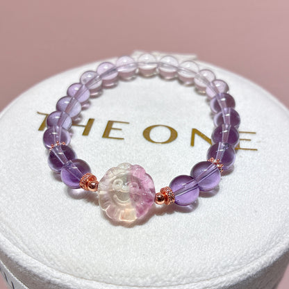 精品*紫水晶 x 螢石太陽花
