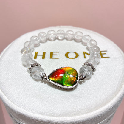 精品*白閃靈鑽 x 斑彩石