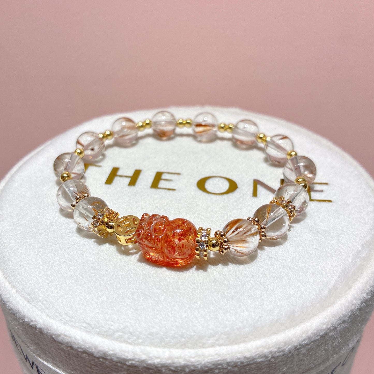 精品*羽毛鈦晶 x 金草莓太陽貔貅