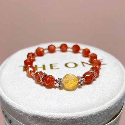 精品*金草莓太陽石 x 黃膠花