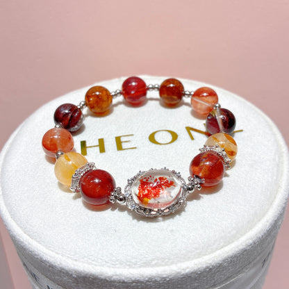 橙紅膠花 x 錦鯉膠花