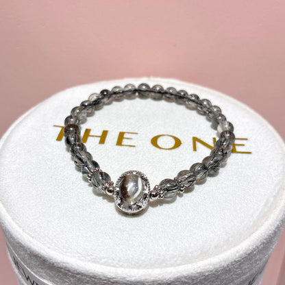 精品*黑順髮晶 x 黑銀鈦晶