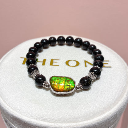 精品*黑密髮晶 x 斑彩石