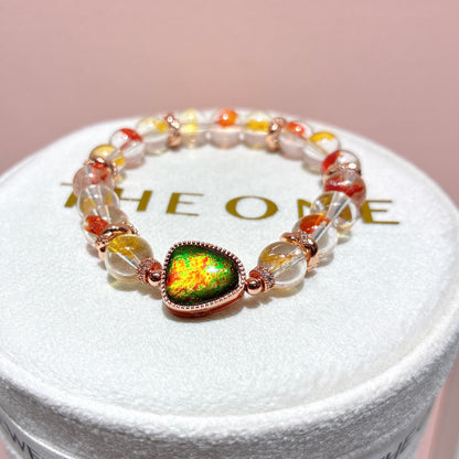 頂級*錦鯉膠花 x 斑彩石