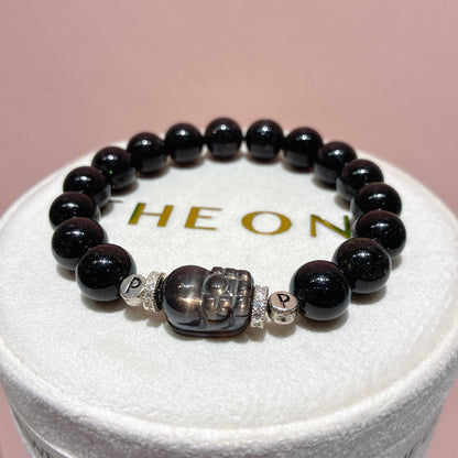 精品*黑密髮晶 x 黑金太陽石貔貅