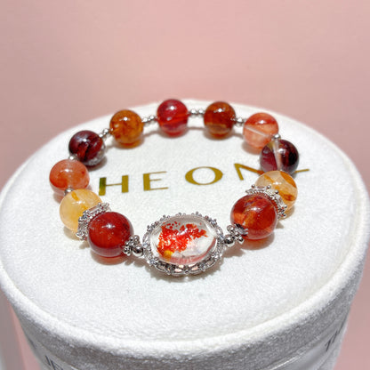 橙紅膠花 x 錦鯉膠花