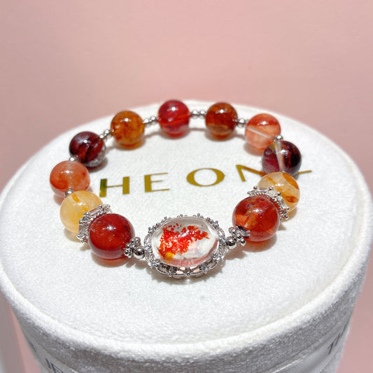 橙紅膠花 x 錦鯉膠花