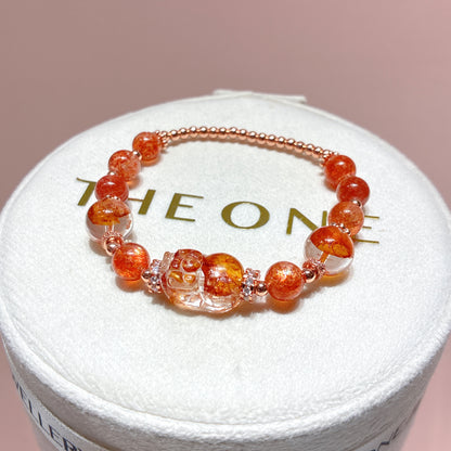 精品*金草莓太陽石 x 錦鯉膠花貔貅