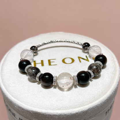 銀曜石 x 白晶共生黃鐵礦