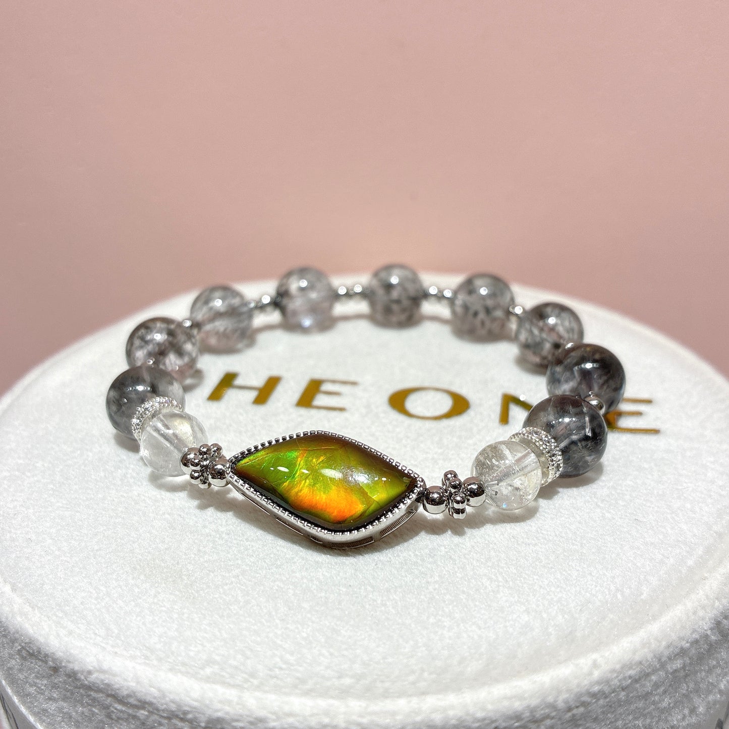 頂級*羽毛黑極光 x 斑彩石