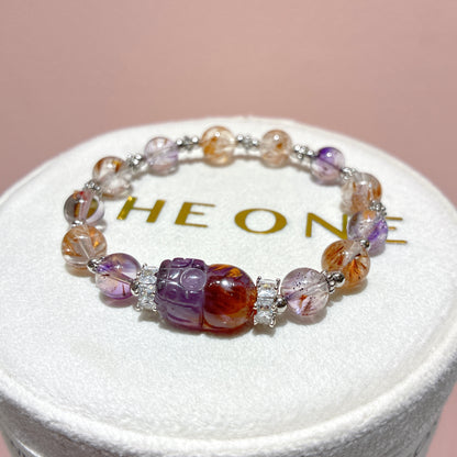 精品*紫鈦晶 x 金絲羽毛鈦