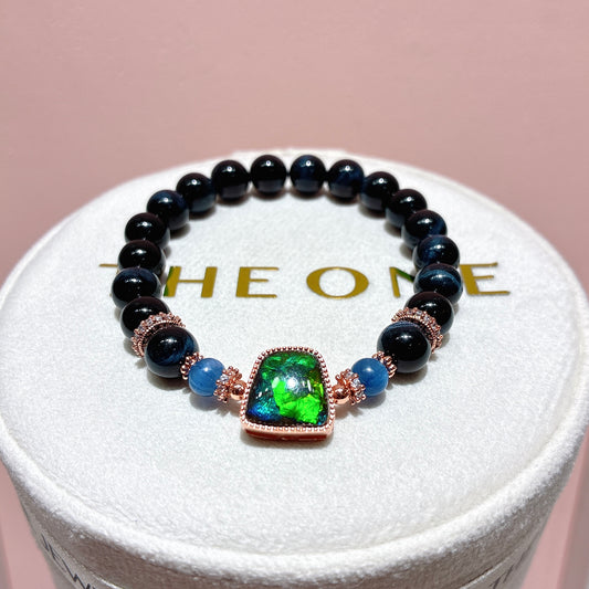 精品*藍虎眼石 x 斑彩石