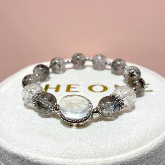 頂級*羽毛黑極光 x 藍針石