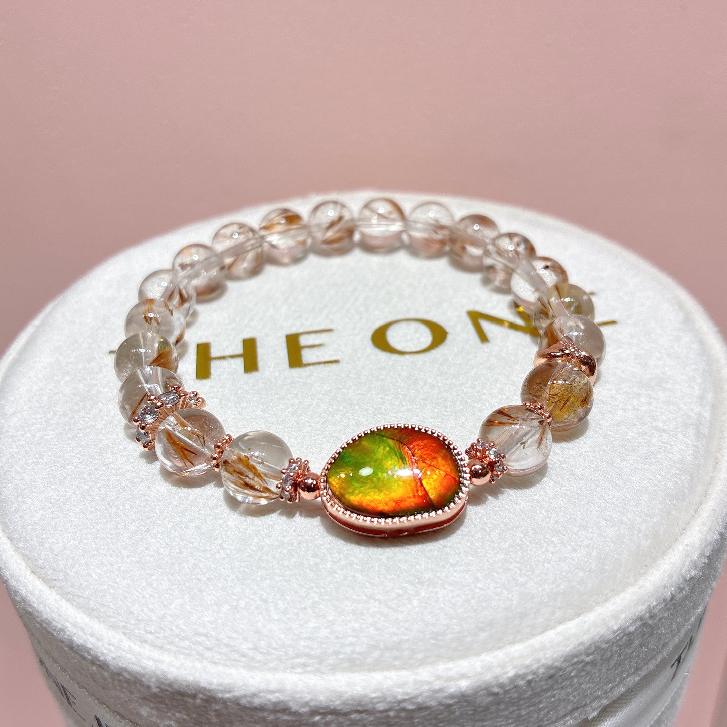 精品*羽毛鈦晶 x 斑彩石