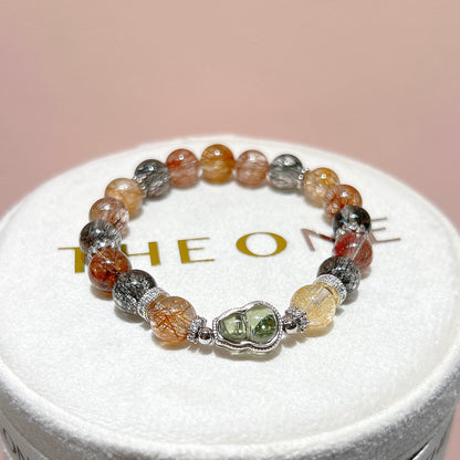 頂級*彩髮晶 x 綠隕石