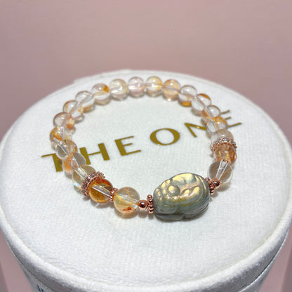 精品*金魚黃膠花 x 拉長石龍龜