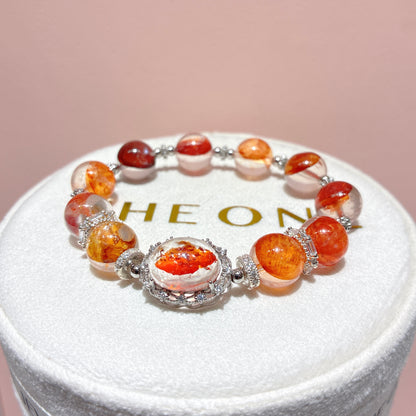 精品*橙紅膠花 x 錦鯉膠花