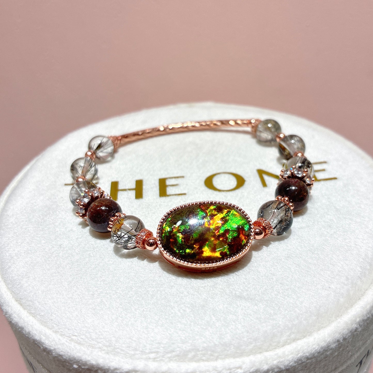 精品*黑髮晶 x 斑彩石