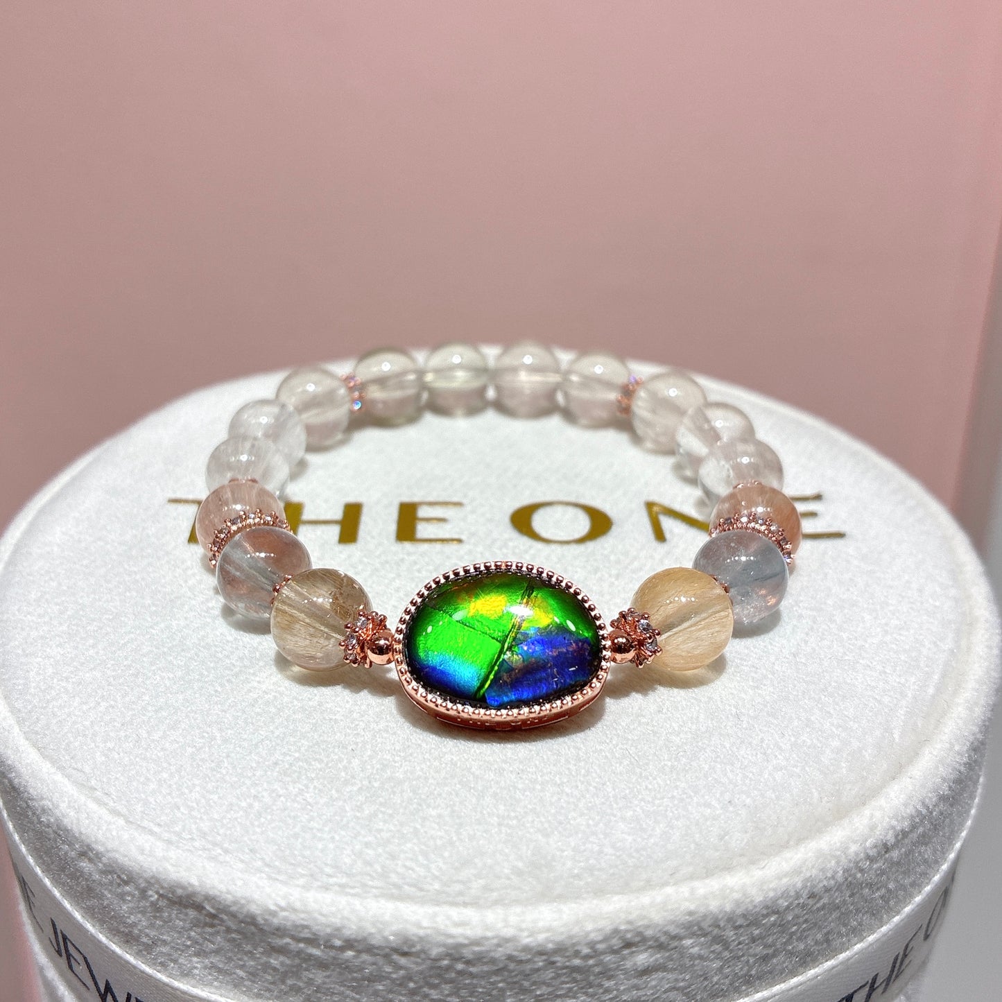 精品*鋼絲彩兔毛 x 斑彩石
