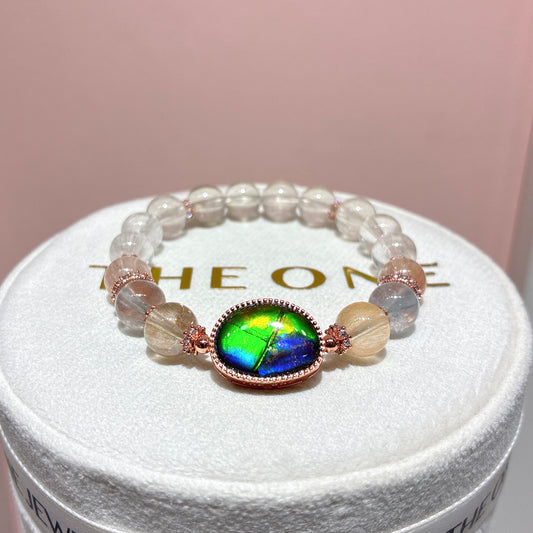 精品*鋼絲彩兔毛 x 斑彩石