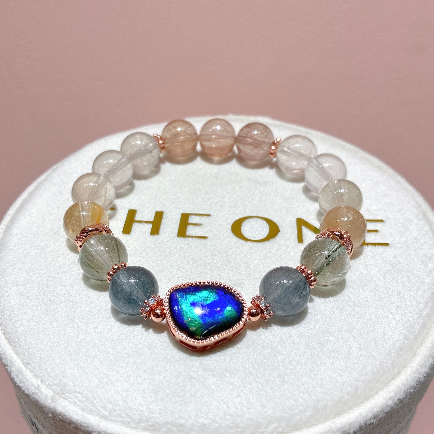 精品*彩兔毛 x 斑彩石