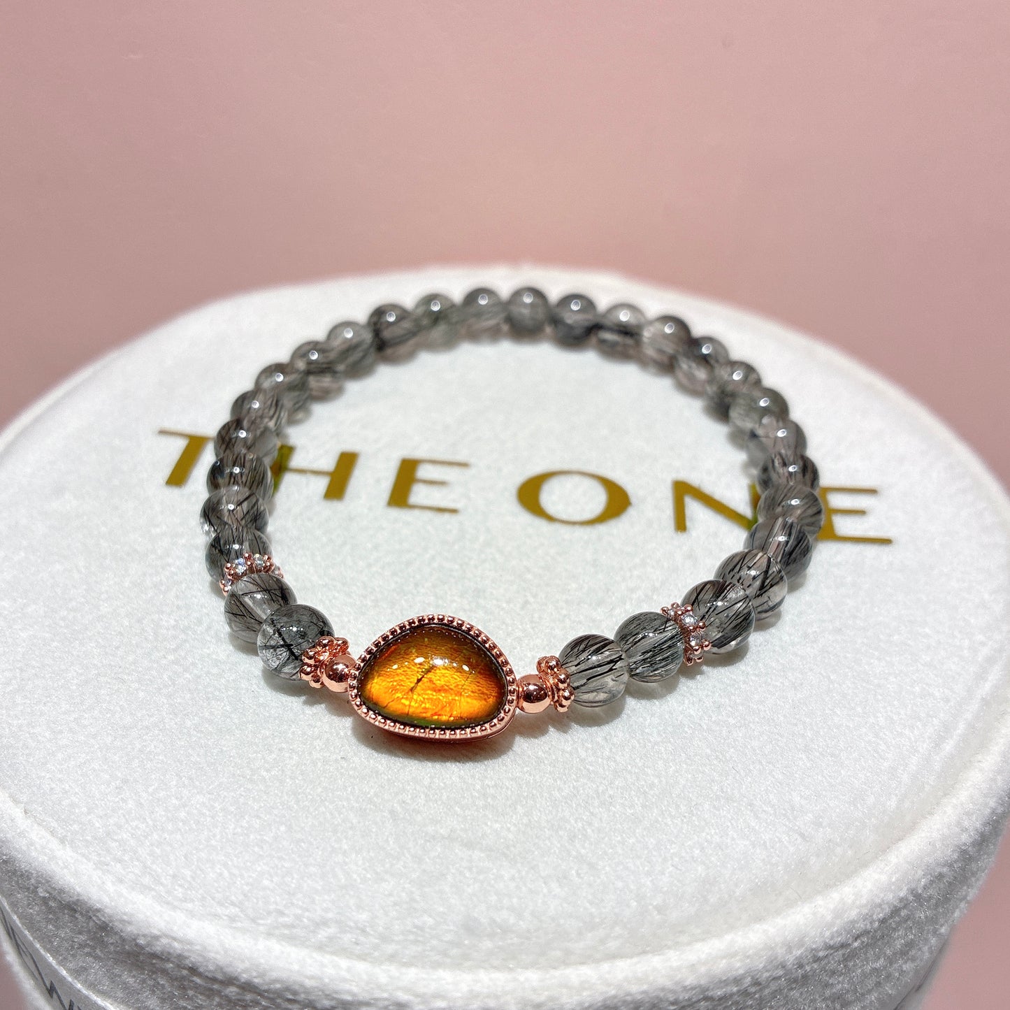 精品*黑順髮晶 x 斑彩石