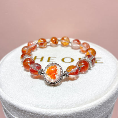 精品*橙紅膠花 x 錦鯉膠花