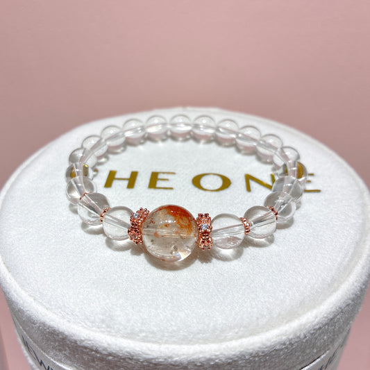 精品*藍針石 x 黃鐵礦共生膠花