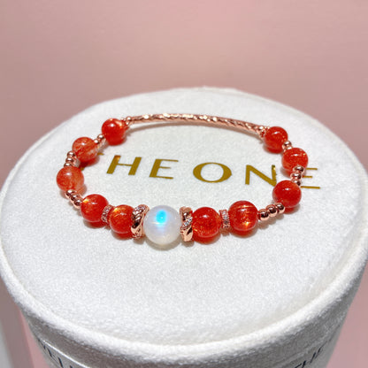 精品*金草莓太陽石 x 月亮石