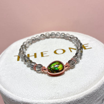 精品*黑順髮晶 x 斑彩石