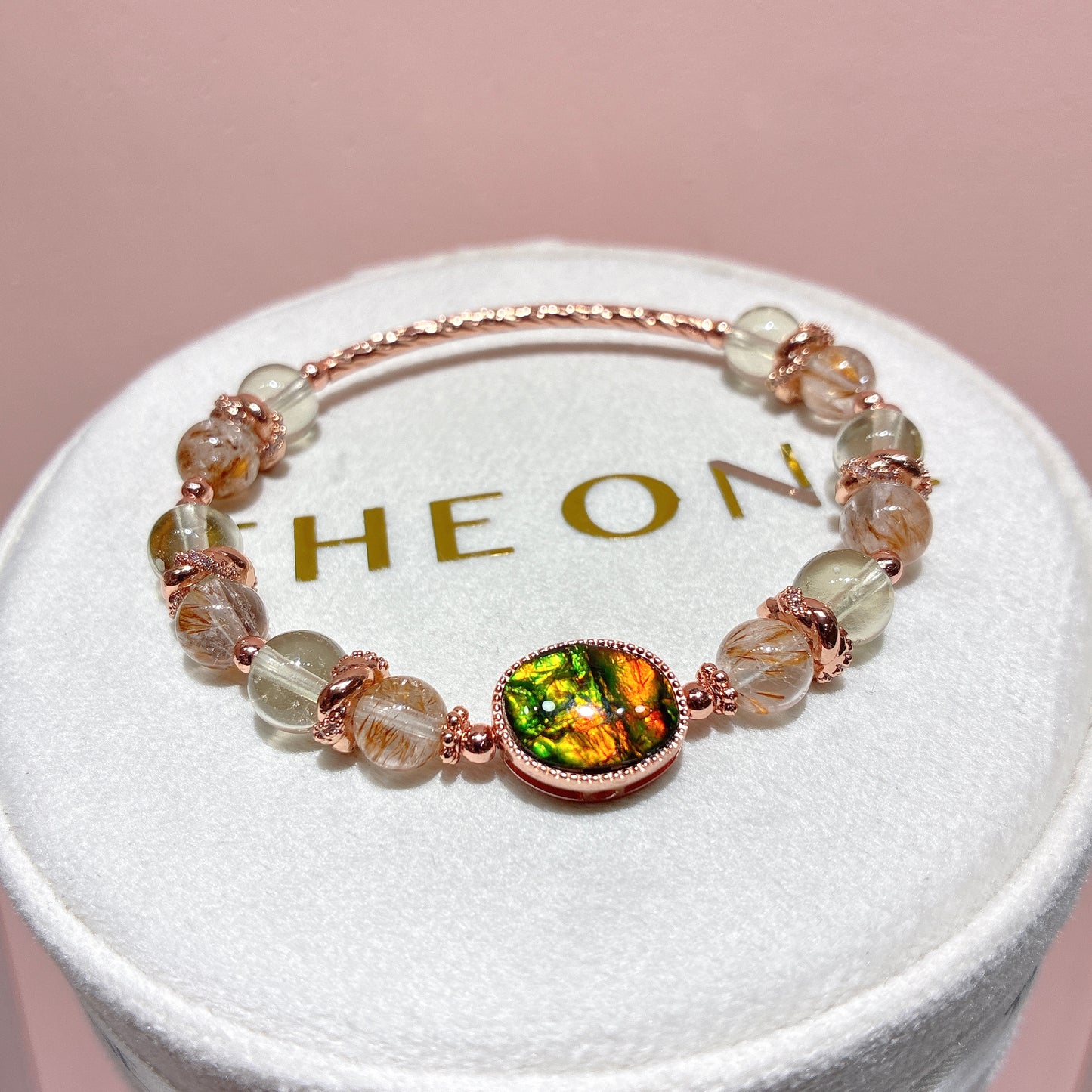 精品*羽毛鈦晶 x 斑彩石