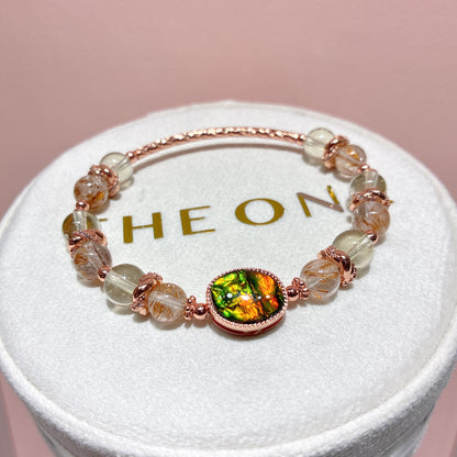 精品*羽毛鈦晶 x 斑彩石