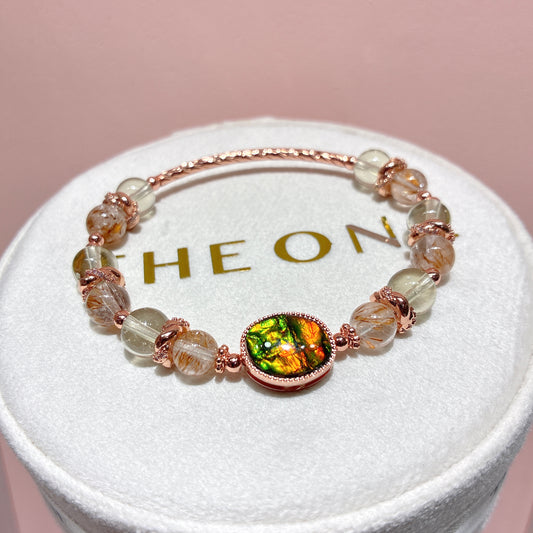 精品*羽毛鈦晶 x 斑彩石