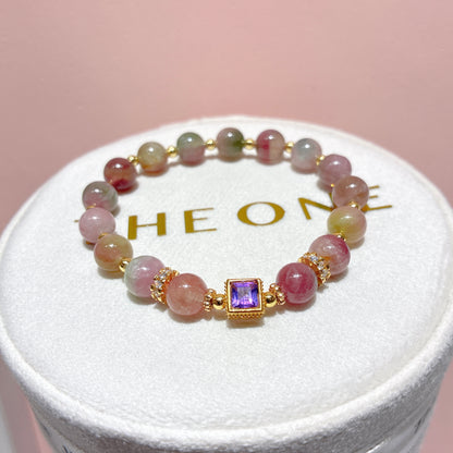 精品*西瓜碧璽 x 紫水晶