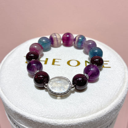 頂級*彩螢石 x 藍針石