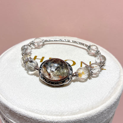 精品*油膽閃靈鑽 x 幽靈共生髮晶