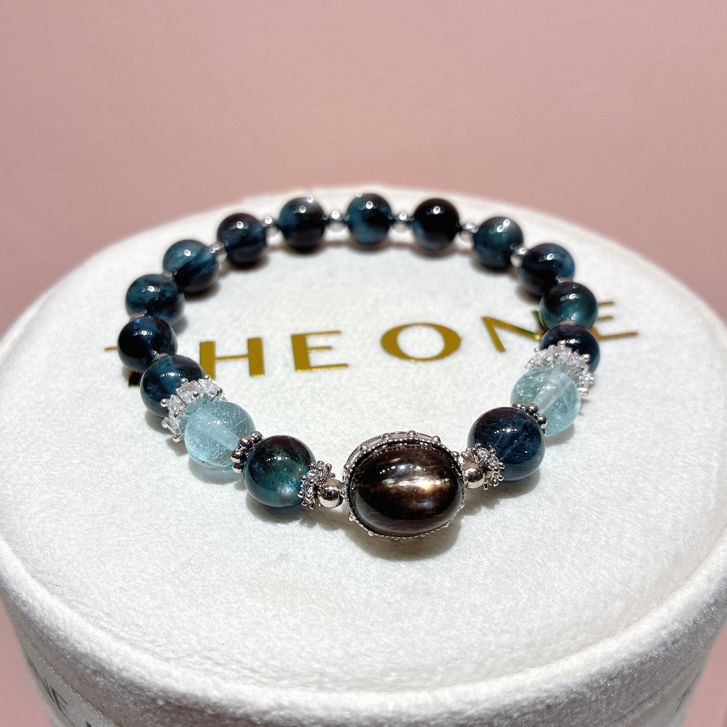 精品*魔鬼海藍寶 x 黑金太陽石