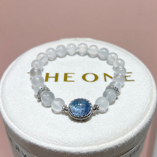 精品*灰藍兔毛 x 坦桑石